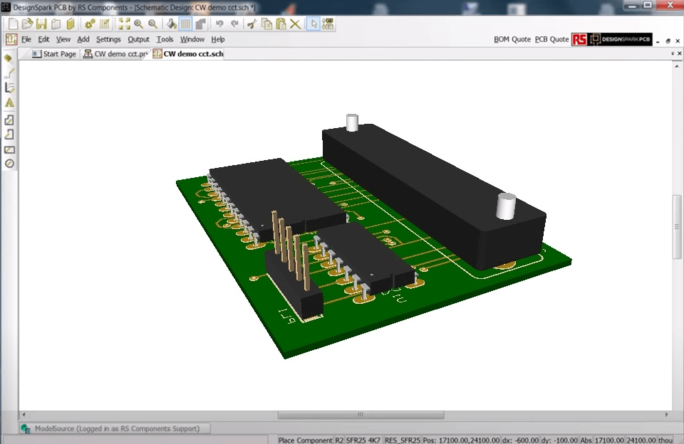 designspark pcb free pcb design software interface