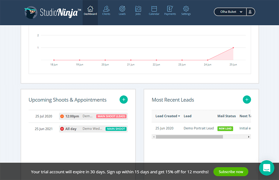 studio ninja أفضل واجهة لبرامج إدارة استوديو التصوير