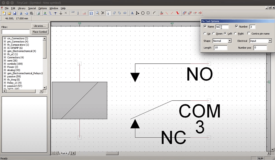 tinycad free pcb design software interface