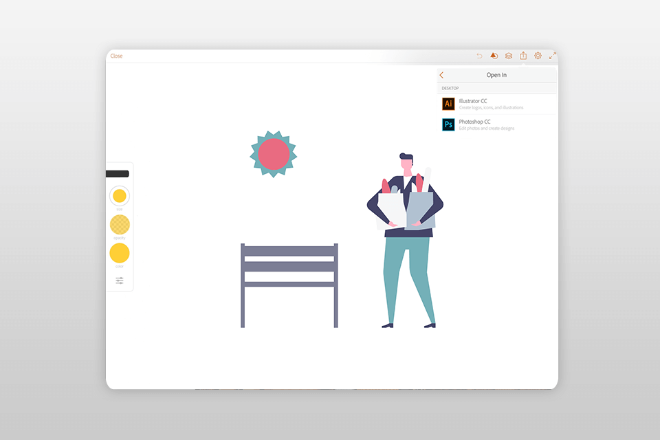 adobe illustrator draw drawing app for ipad interface