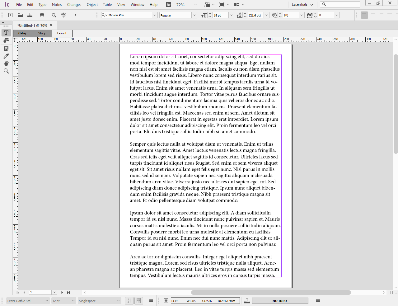 adobe incopy interface