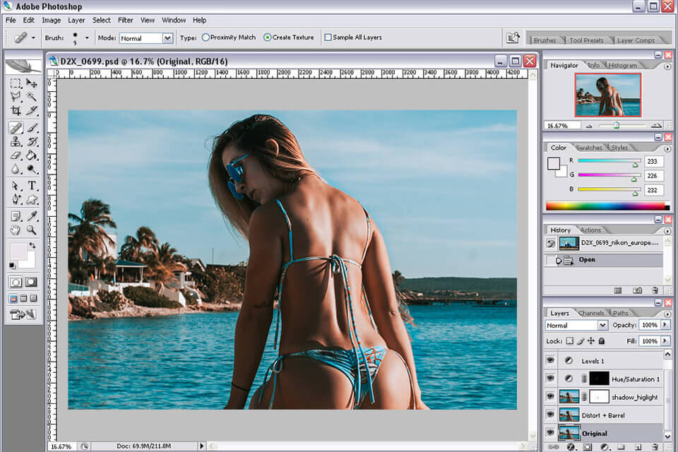 อินเตอร์เฟสโปรแกรม photoshop cs2