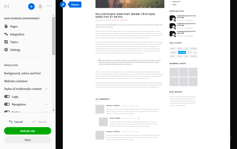 adobe portfolio interface adobe muse replacement