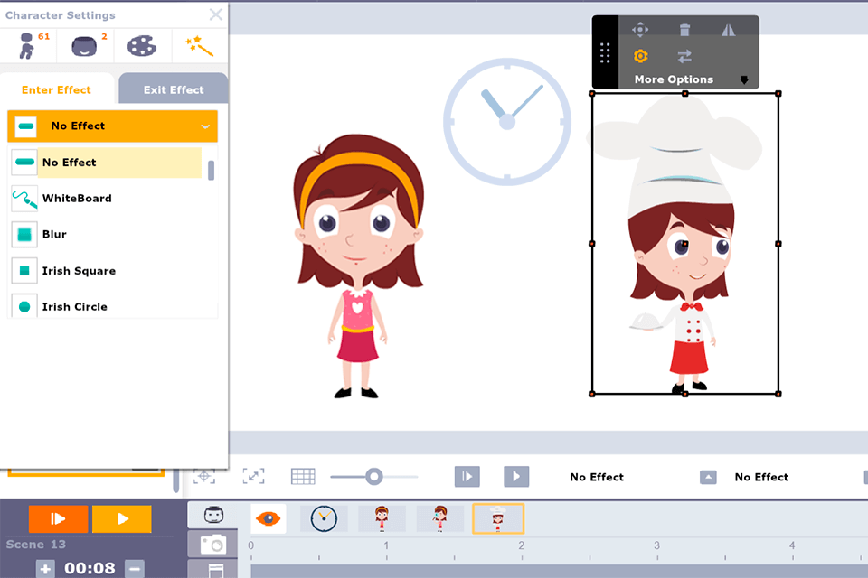 animaker whiteboard animation software interface