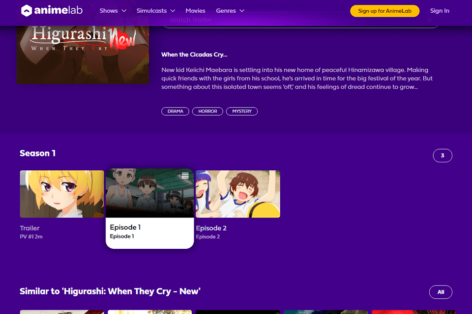 animelab anime streaming service interface
