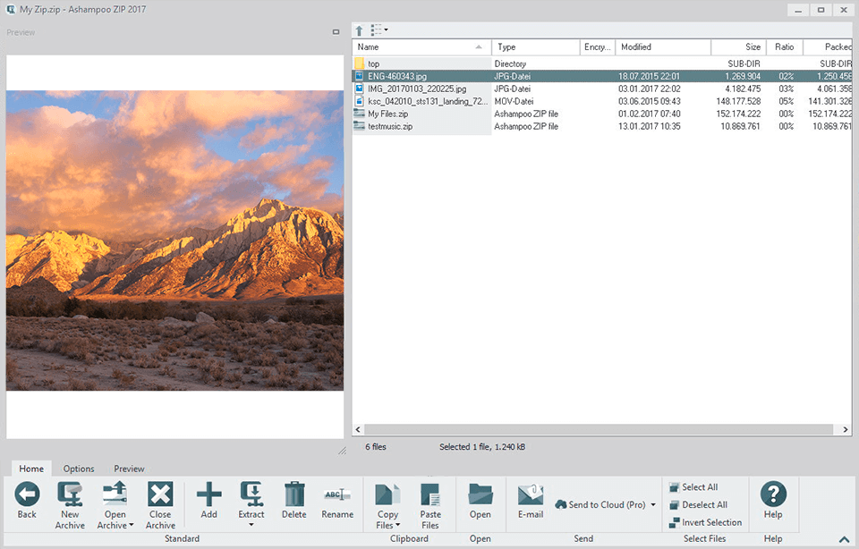ashampoo zip free interface winzip alternative
