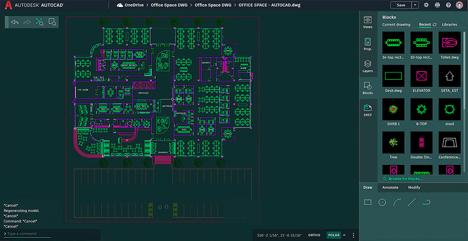 autocad lt interior design software interface
