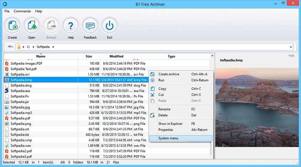 b1 free archiver interface winzip alternative