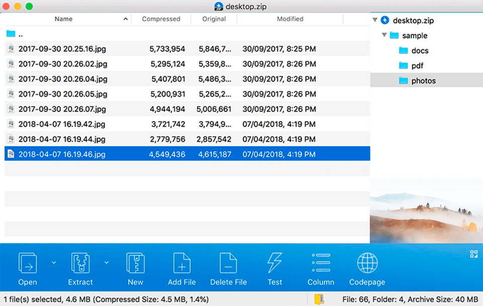 bandizip interface free winzip alternative