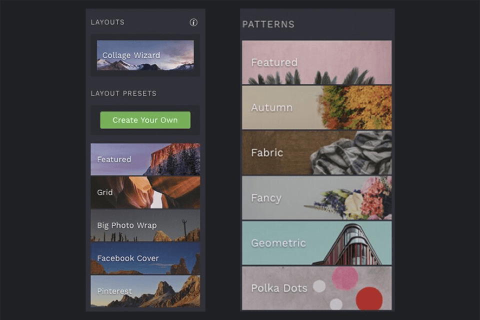 befunky ready-made layouts