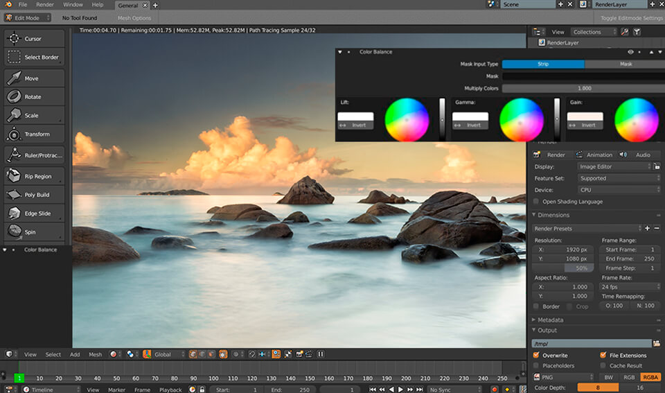blender compositing software interface