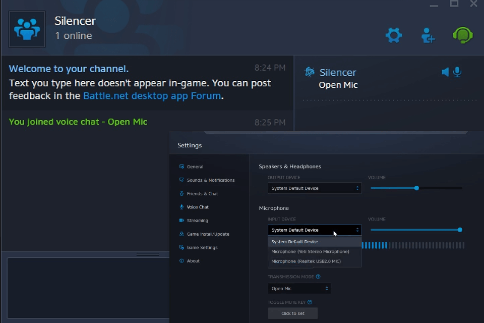 blizzard voice chat app