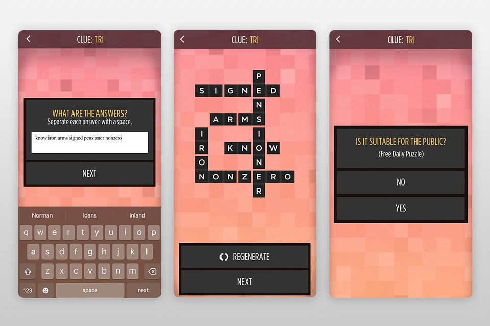 bonza word puzzle crossword maker interface
