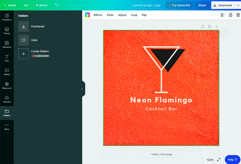 la mejor interfaz de creador de logotipos gratuito de canva