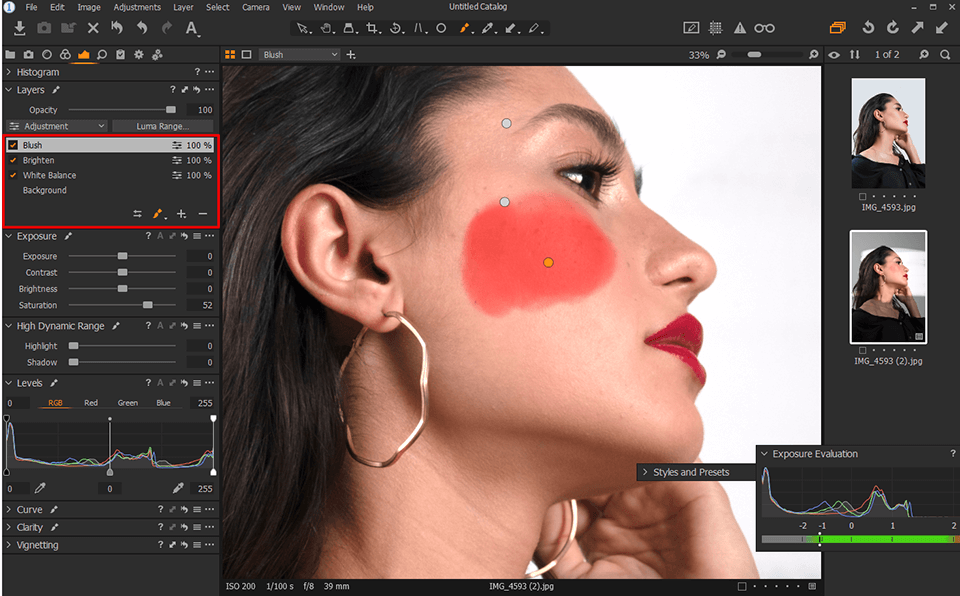 capture one multilevel adjustment