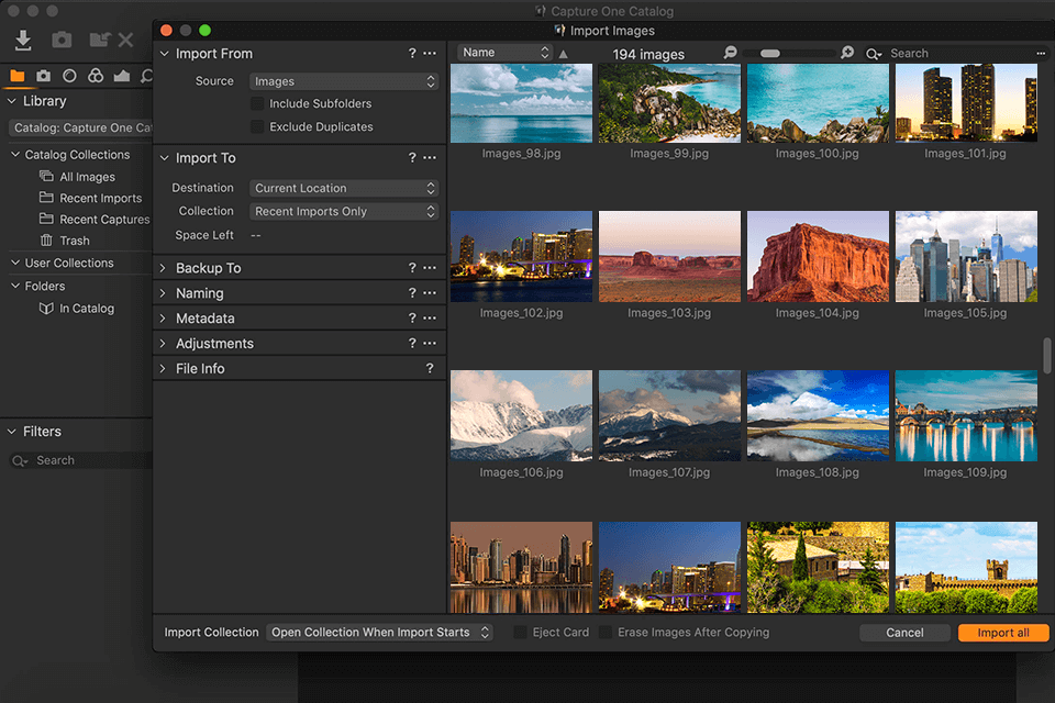 capture one pro photo management software for mac interface
