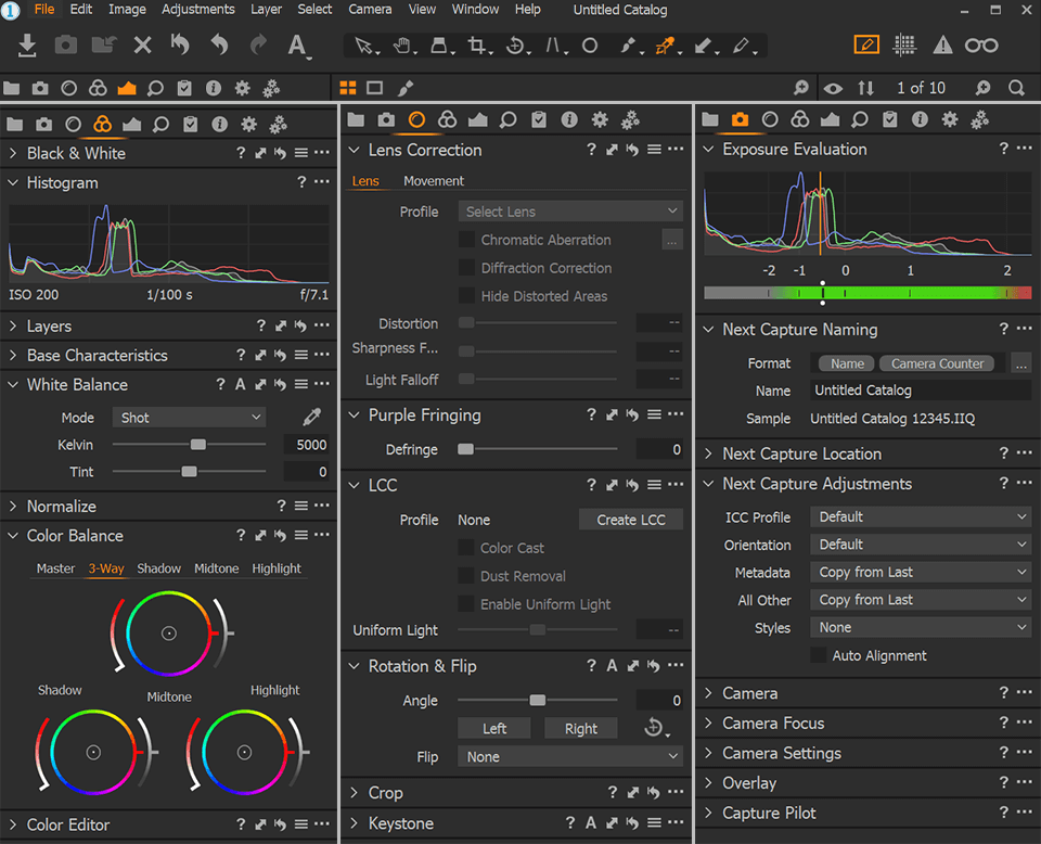 capture one pro workspace setting