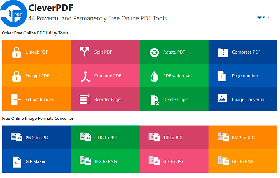 cleverpdf free image converter interface