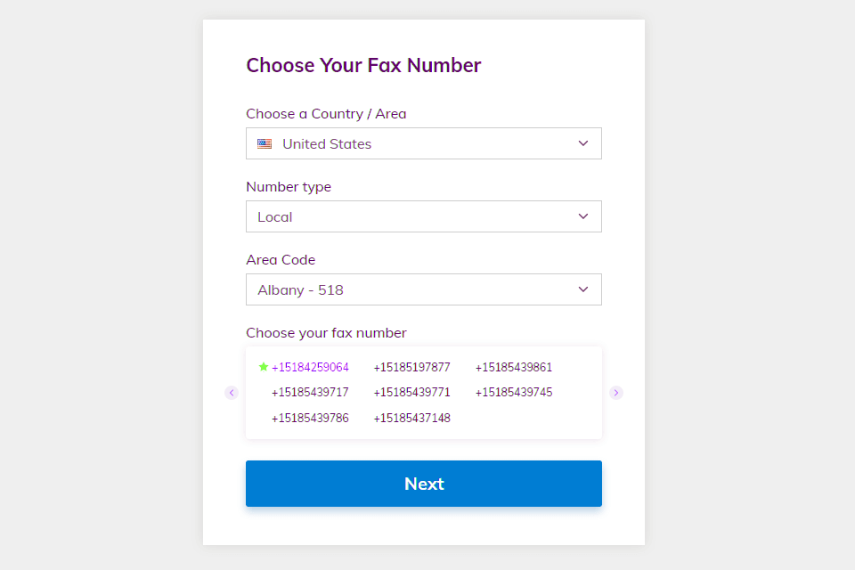 cocofax custom fax number