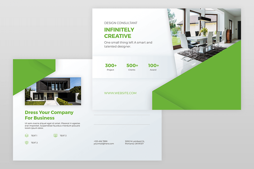 colorful real estate postcard idea