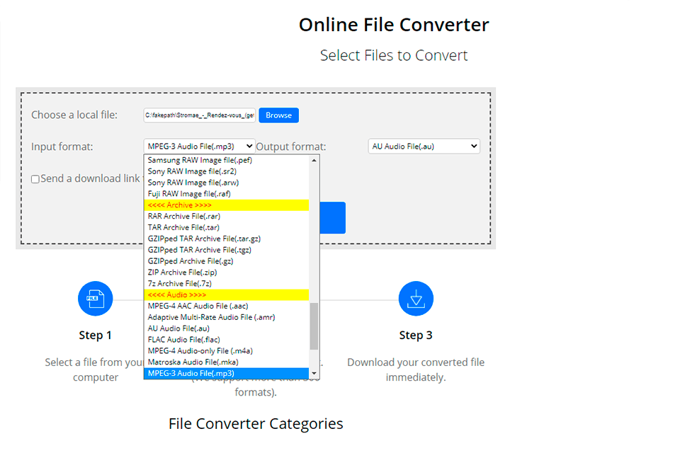convertfiles vob to mp4 converter interface