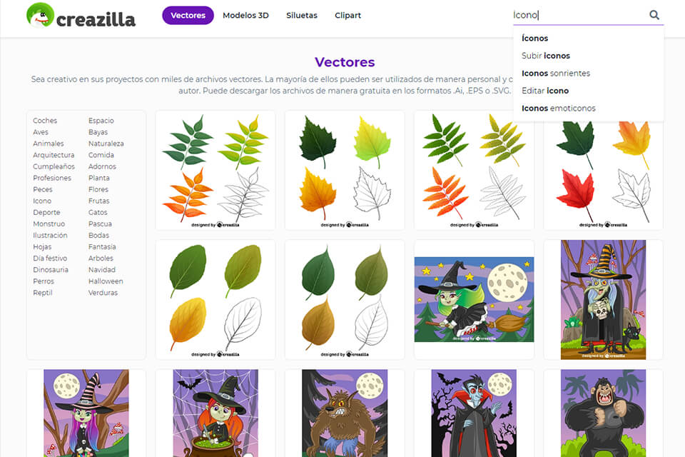 сreazilla paginas de vectores