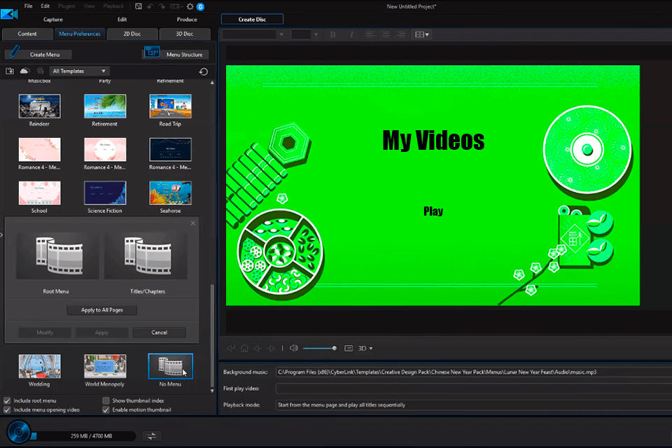 cyberlink powerdirector dvd authoring software interface