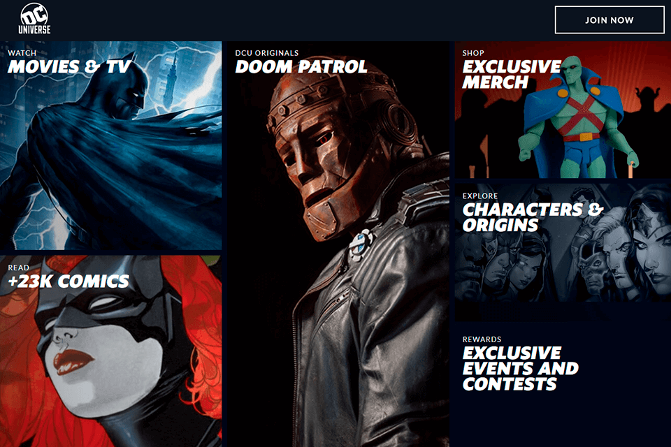 dc universe anime streaming service interface