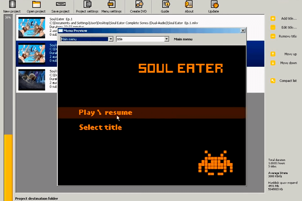 dvd flick dvd authoring software interface
