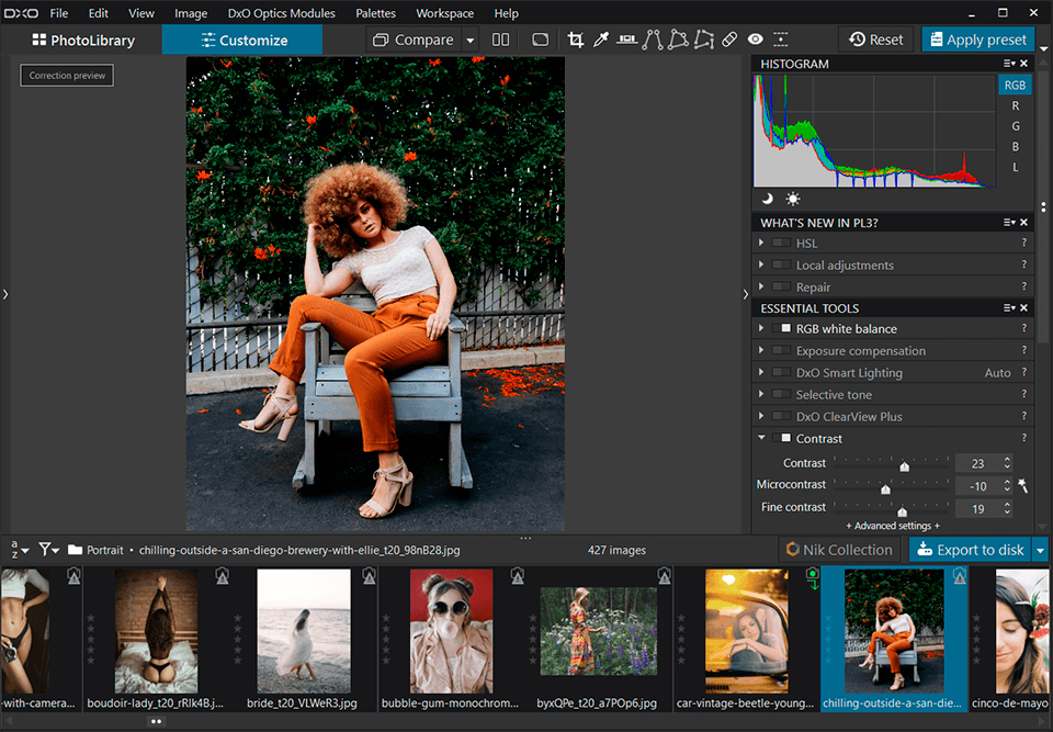 dxo photolab canon raw editor interface
