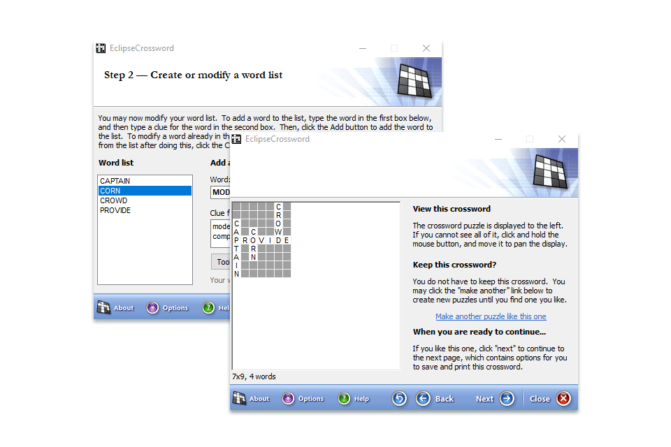 eclipsecrossword puzzle maker interface
