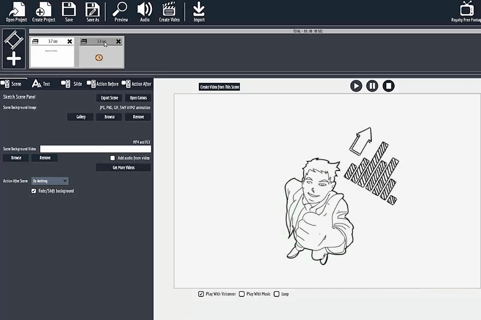 explaindio whiteboard animation software interface