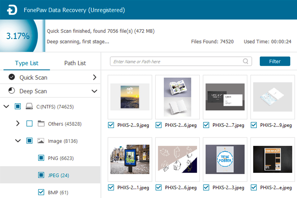 fonepaw data recovery deep scan