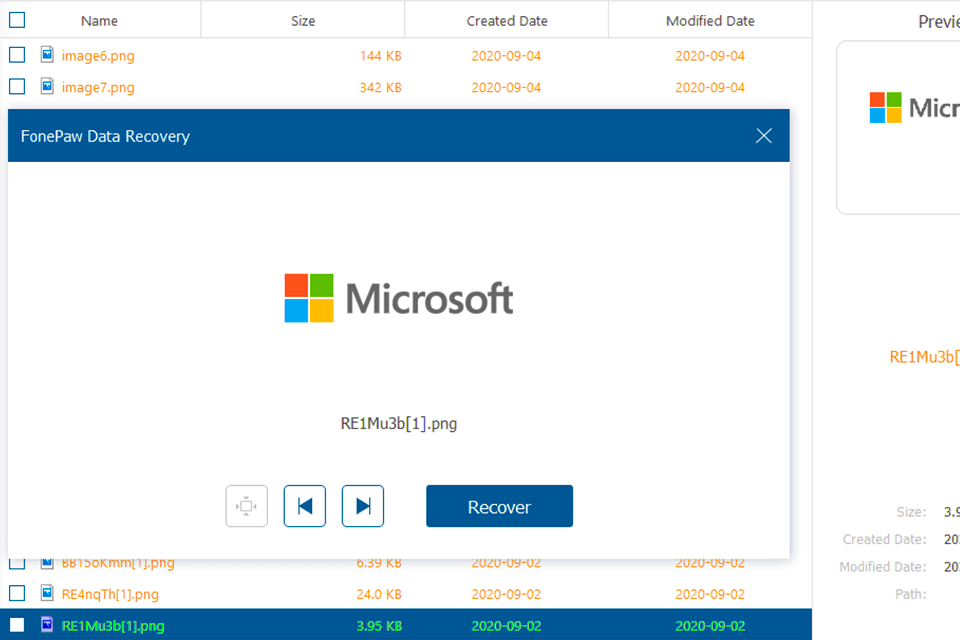 fonepaw data recovery preview mode