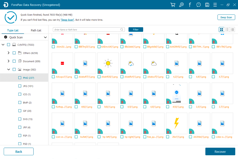 fonepaw data recovery quick scan