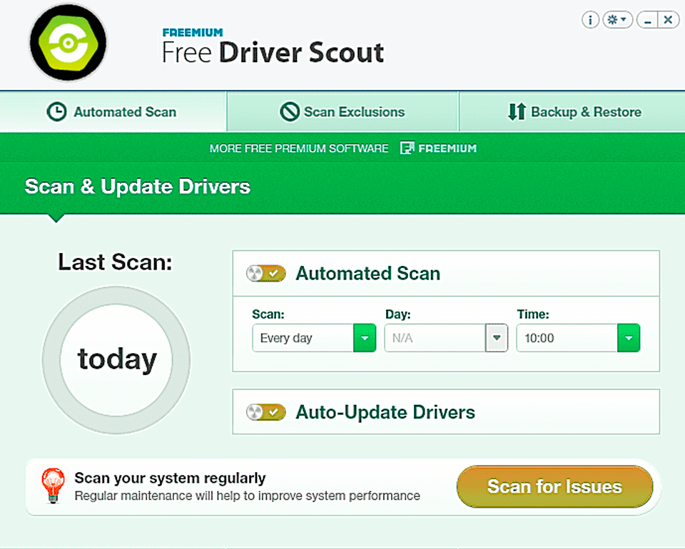 free driver scout driver update software interface