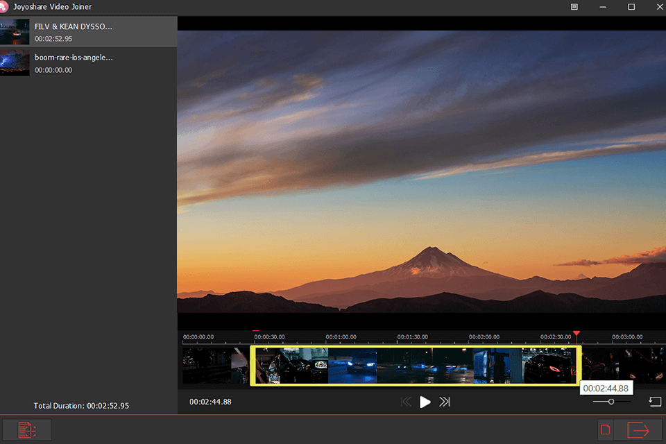 joyoshare video joiner timeline