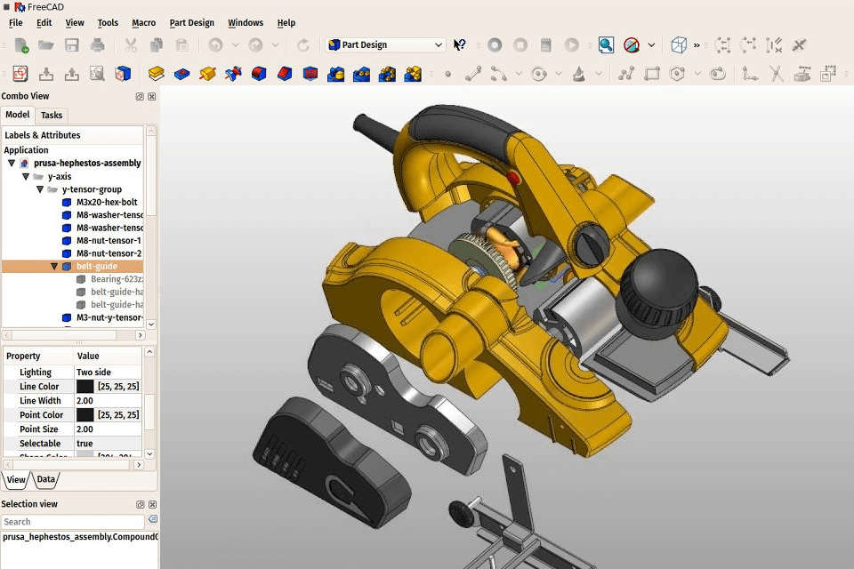 freecad free cad software interface