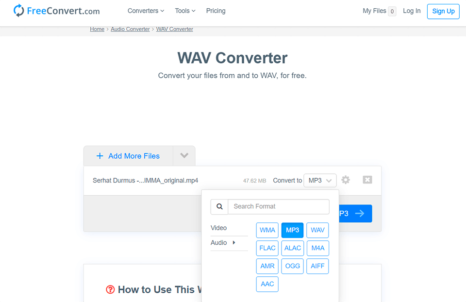 freeconvert wav to mp3 converter