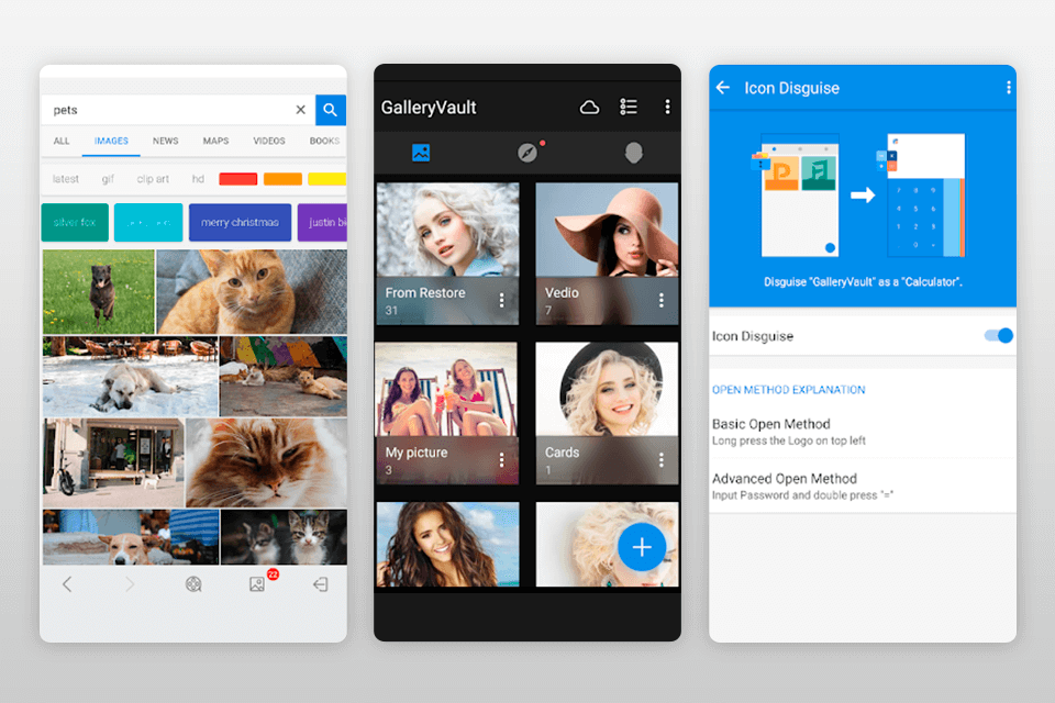 galleryvault for android interface