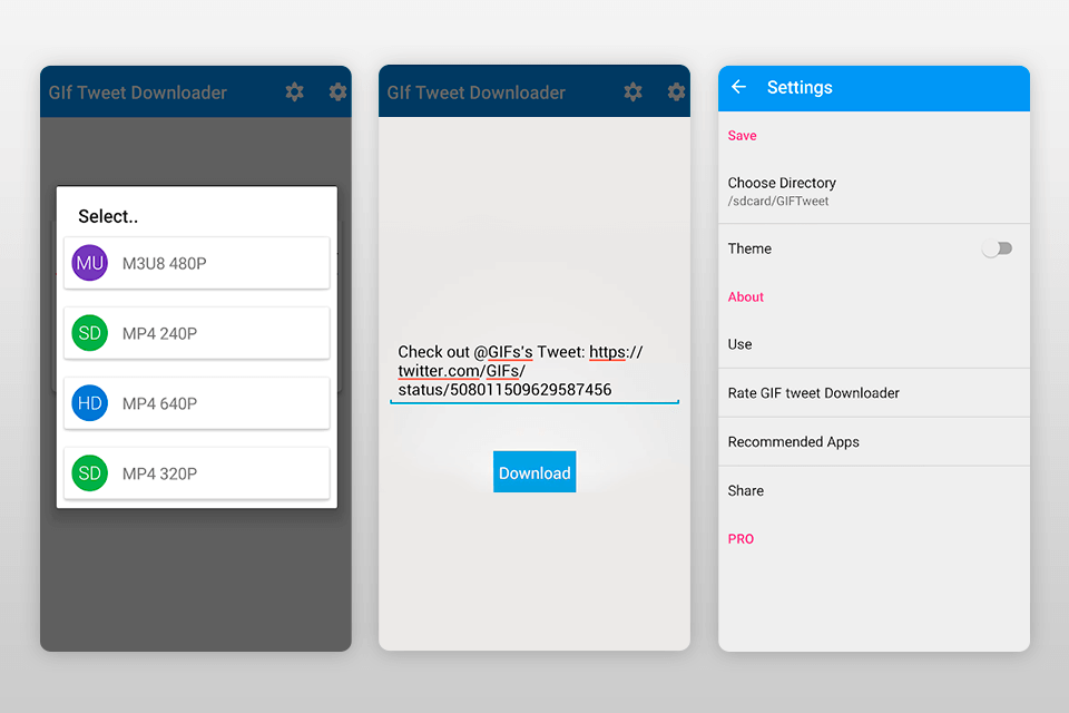 gif tweet downloader interface