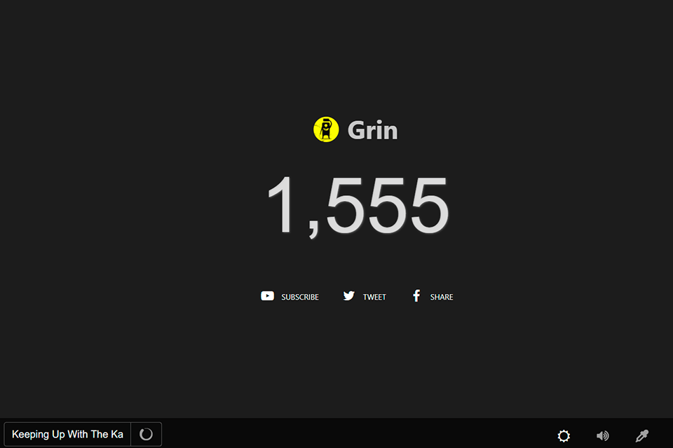 grin.co youtube subscribers tracker