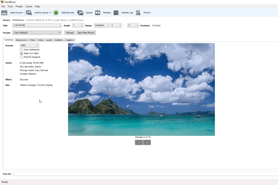 handbrake dvd to digital converter interface