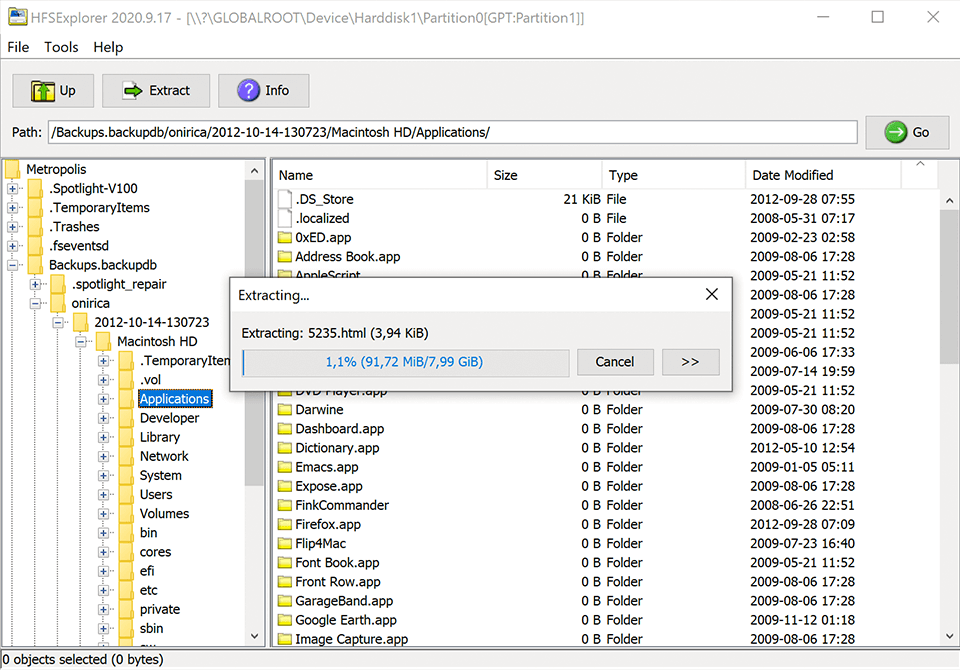 hfsexplorer download interface