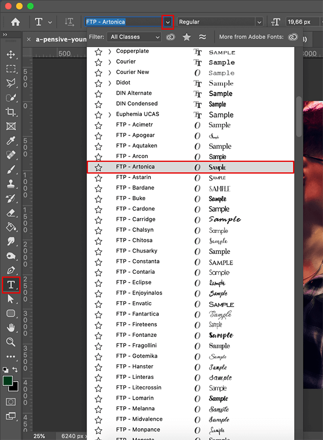 how to add a font to photoshop type tool