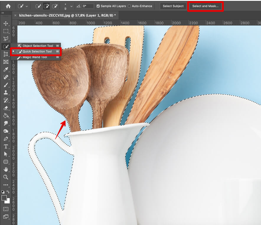 how to add texture in photoshop quick selection tool