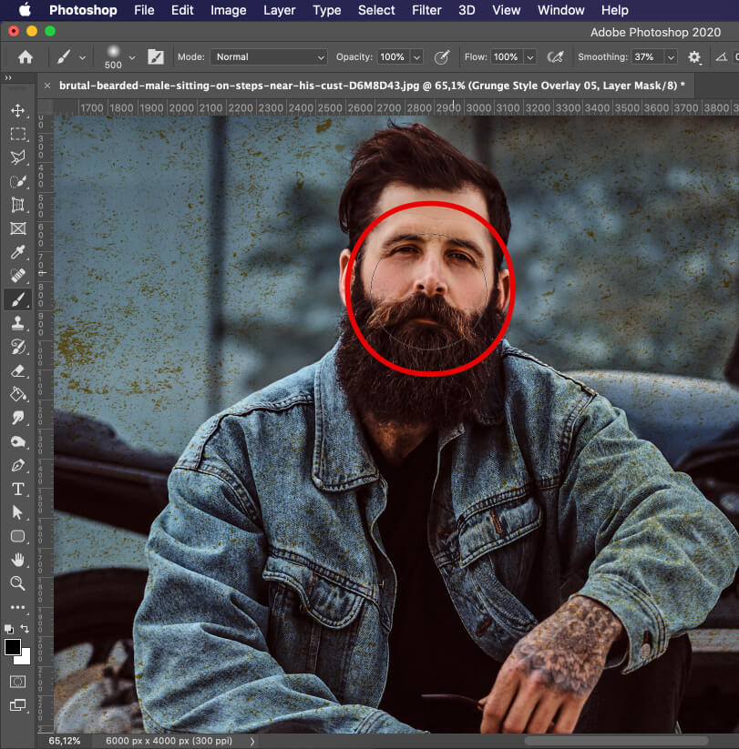 how to add texture in photoshop portrait refine mask
