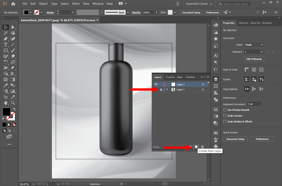 how to cut out an image in illustrator adding new layer