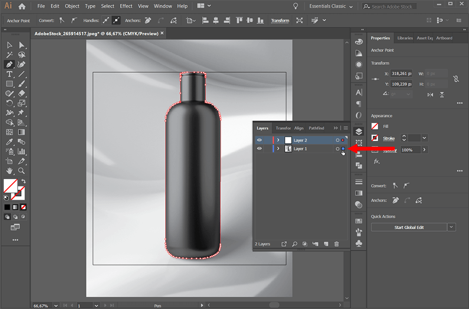how to cut out an image in illustrator move the layer