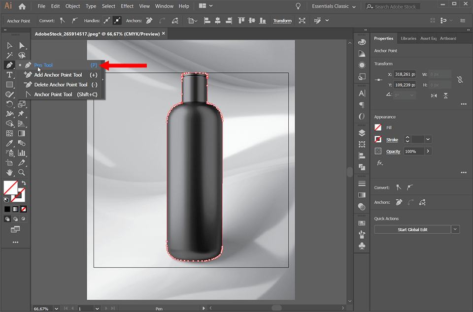 how to cut out an image in illustrator select with pen tool